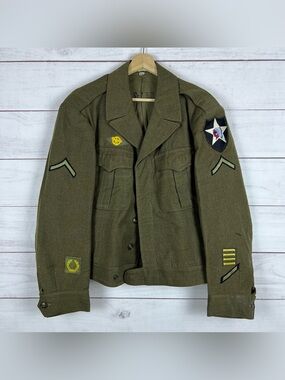 WWII US Army Ike Jacket 2nd Infantry Division Patch Vintage Size 40R